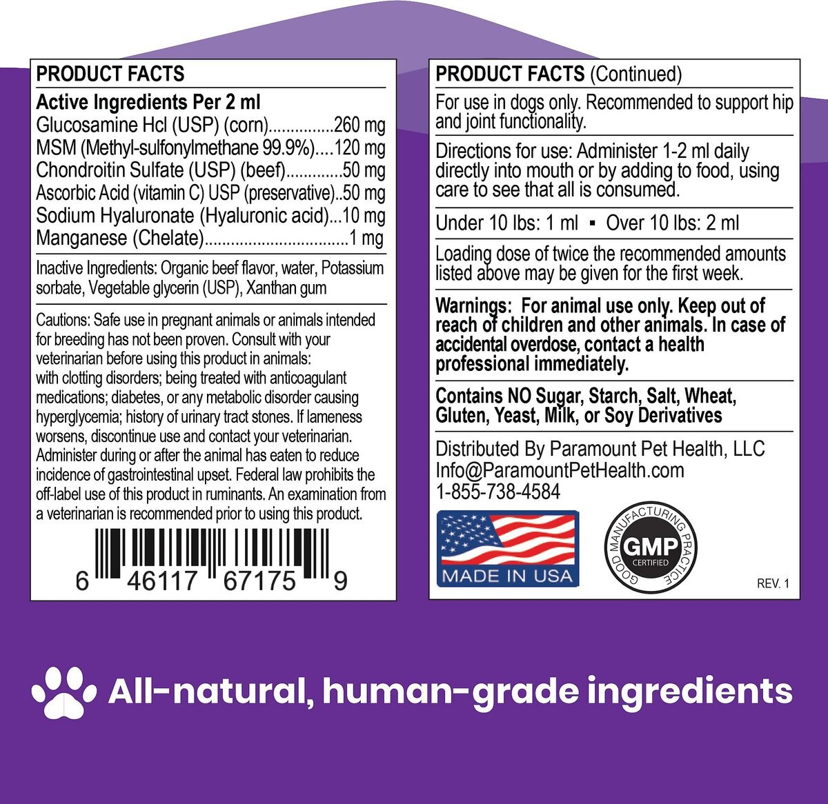 Paramount Pet Health Glucosamine Small Dog Supplement