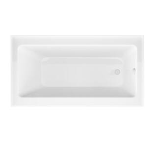 ANZZI 5 ft. Right Drain Alcove Tub in White with Frameless Hinged Shower Door with Brushed Nickel Hardware SD1101BN-3260R