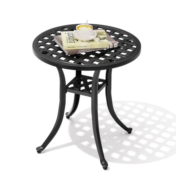 Outdoor Cast Aluminum Side Table Small Patio Coffee Table