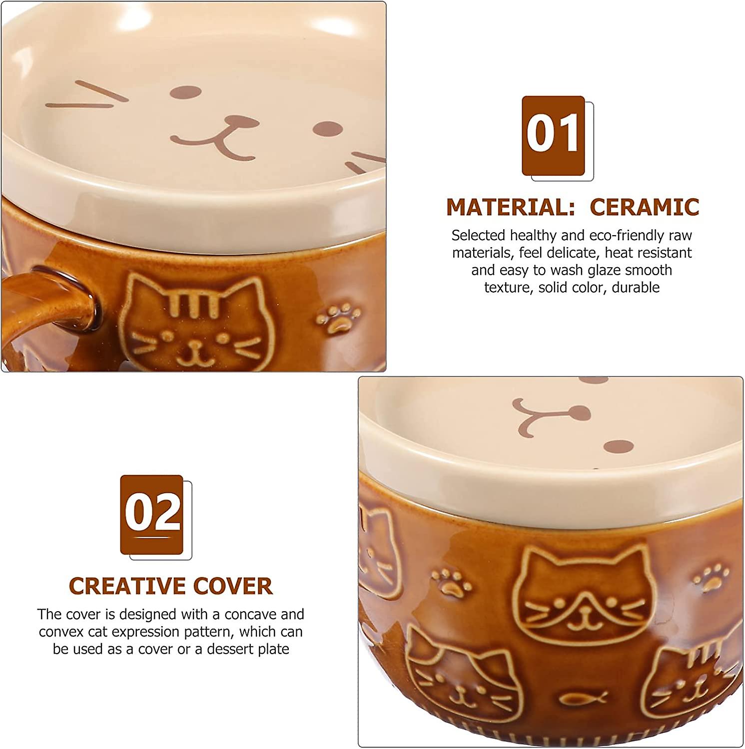 1pc Cup Style Fruit With Christmas - Kitten Decorative Water Practical Ceramics For Oatmeal Porcelain Delicate Ml Adorable Gifts Cream Japanese Mug Ca