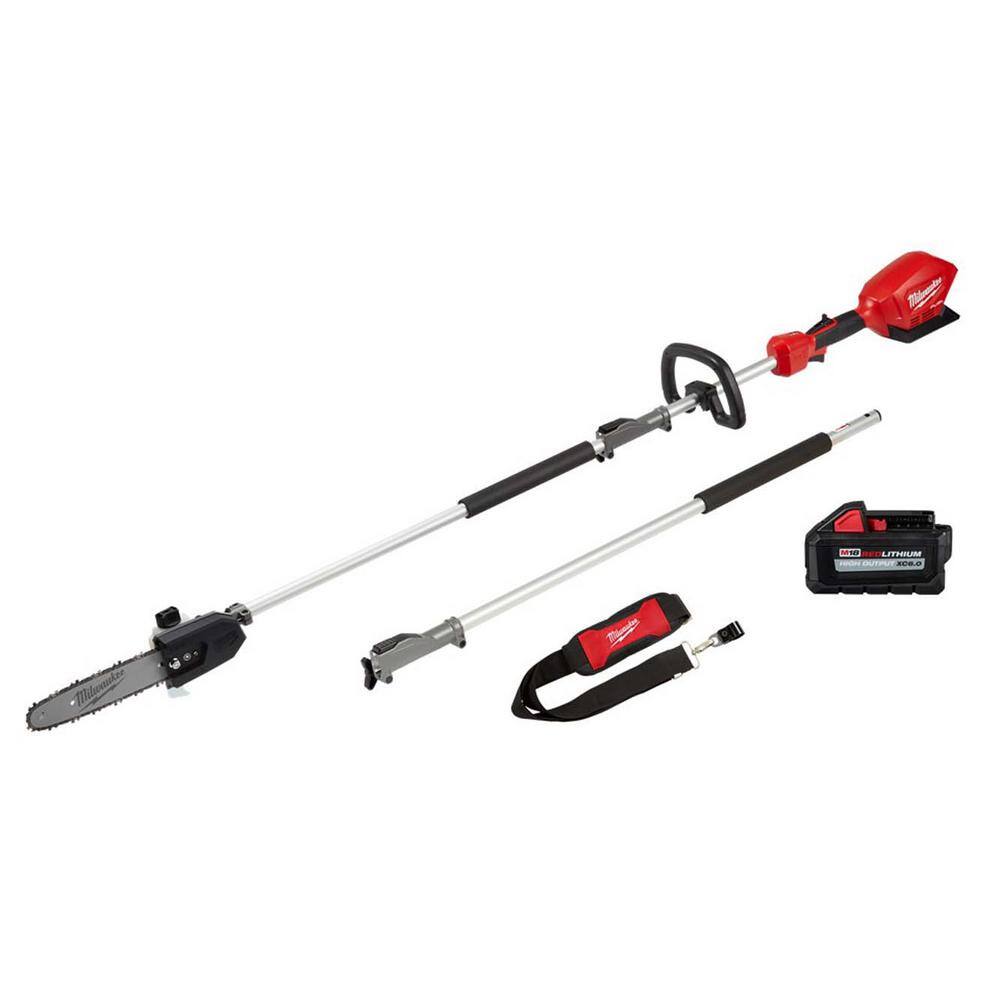 MW M18 FUEL 10 in. 18-Volt Lithium-Ion Brushless Electric Cordless Pole Saw with QUIK-LOK and 6.0 Ah High Output Battery 2825-20PS-48-11-1865