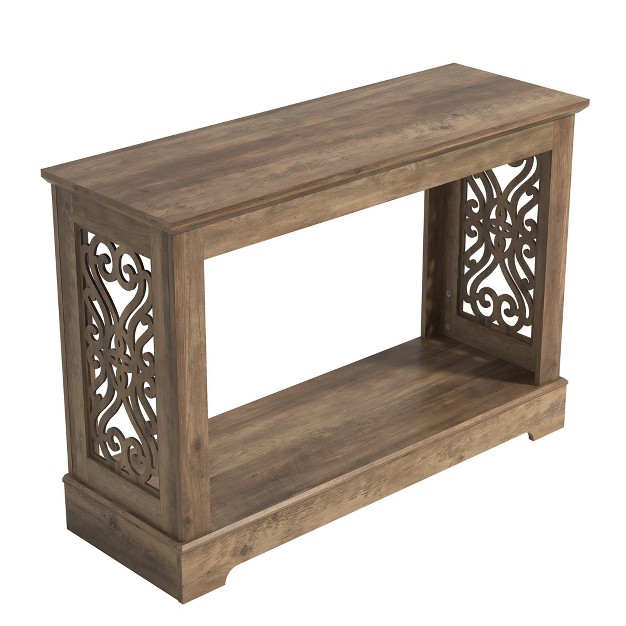 Galano Heron 42 1 In Knotty Oak Rectangular Engineer Wood Console Table