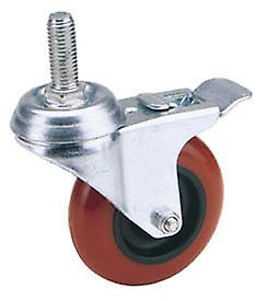 Draper 65516 75mm Dia. Swivel Bolt Fixing Polyurethane Wheel with Brake