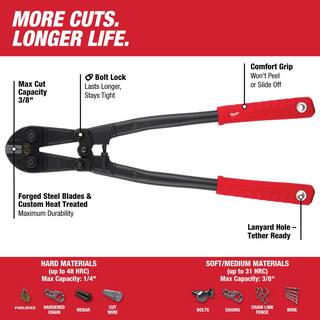 MW 18 in. Bolt Cutter with 38 in. Maximum Cut Capacity and 7 in. Wire Strippers 48-22-4018-48-22-6109