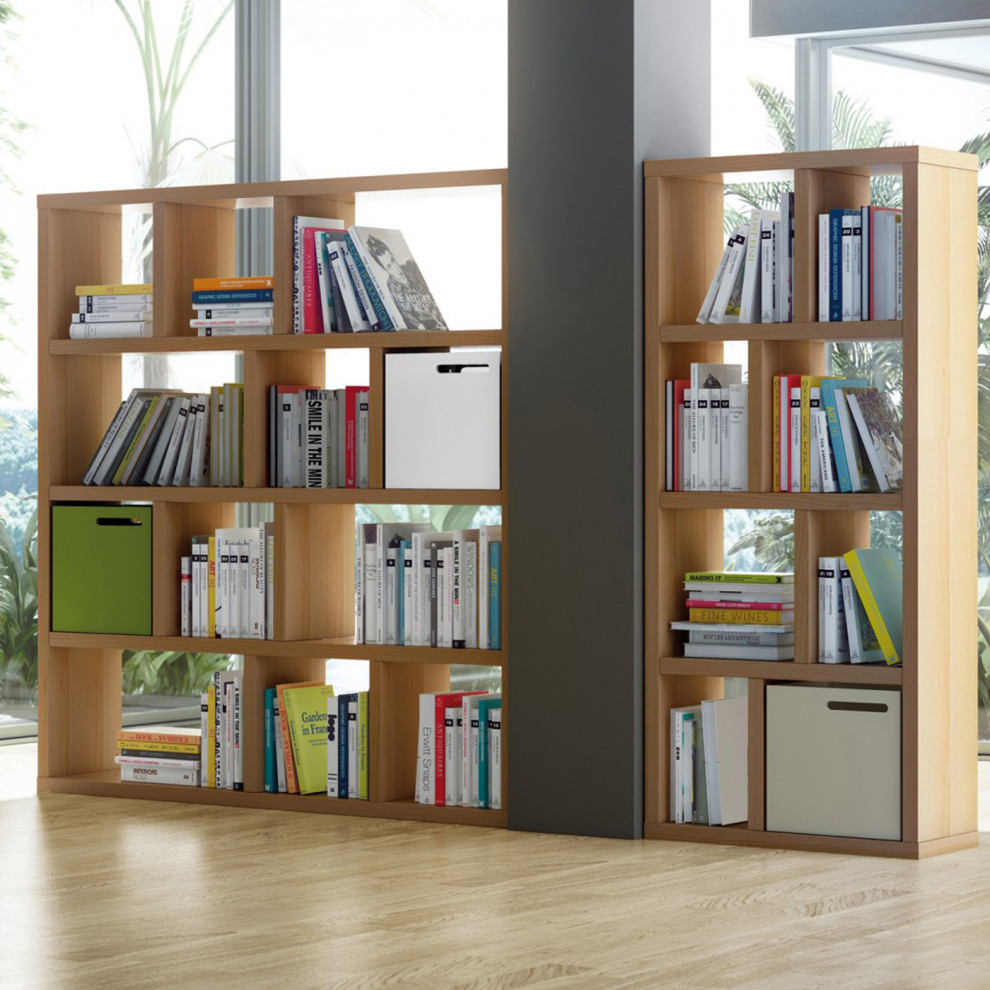 Modern Large Thick Wood Modular Bookcase   Transitional   Bookcases   by Plush Pod Decor  Houzz