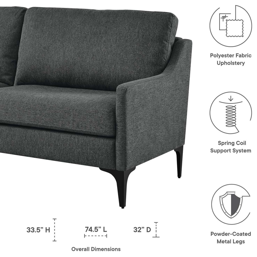 Corland Upholstered Sofa   Midcentury   Sofas   by Modway  Houzz