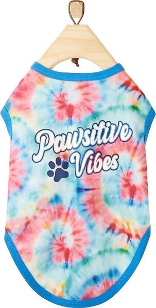 Frisco Pawsitive Vibes Tiedye Print Dog and Cat T-Shirt