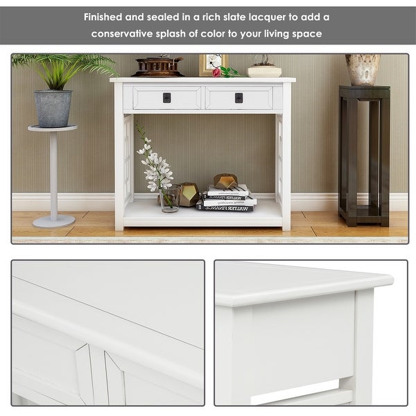 Merax Entryway Accent Console Table with 2 Drawers and Bottom Shelf