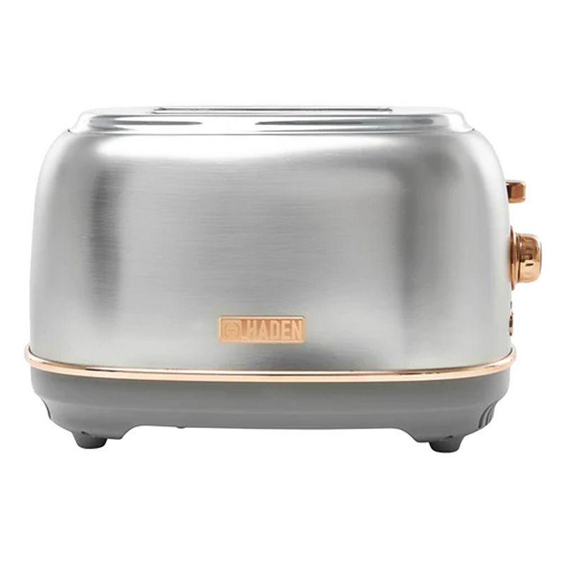 Haden Heritage 2 Slice Wide Slot Toaster with Removable Crumb Tray， Steel/Copper