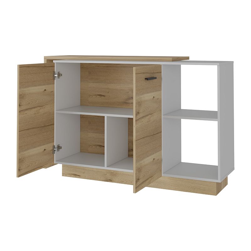 Aspen Kitchen Island， Two Concealed Shelves ， Three Divisions