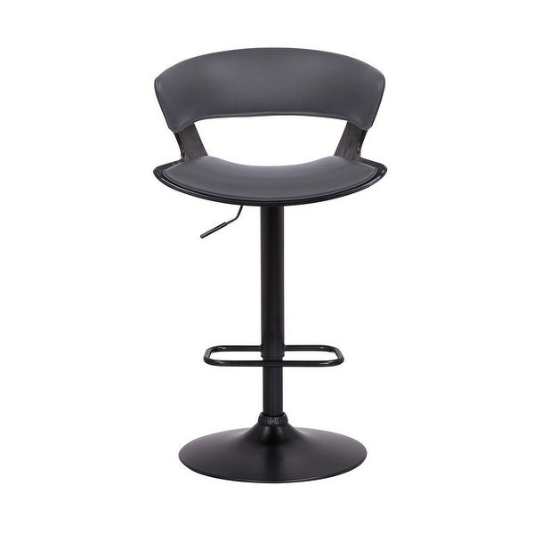 Bar Stool with Curved Leatherette Back and Swivel Mechanism - 20 L X 21 W X 43 H Inches