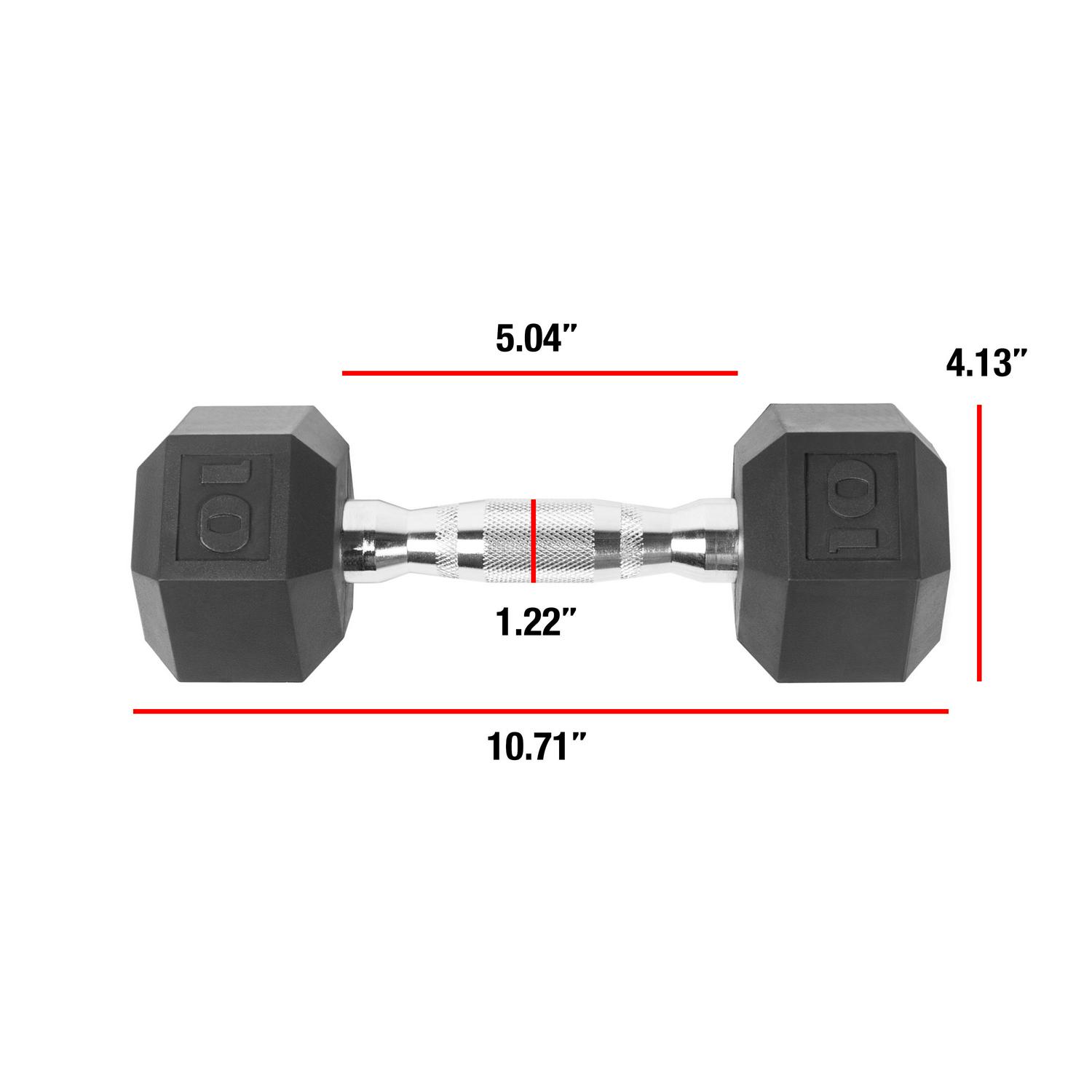 CAP Barbell， 10lb Coated Rubber Hex Dumbbell， Pair (Ships in 2 Boxes)