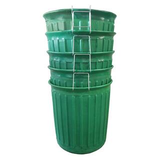 60 Gal. Green Round Carry Barrel Trash Can (5-Pack) CBR60XAO-W1H-5