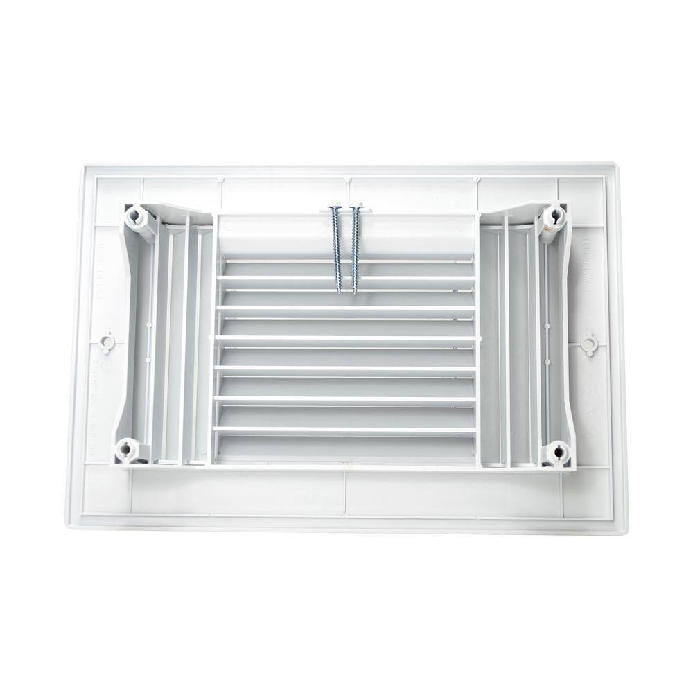 10 in. x 6 in. White Plastic 3-Way Ceiling Register RGC106