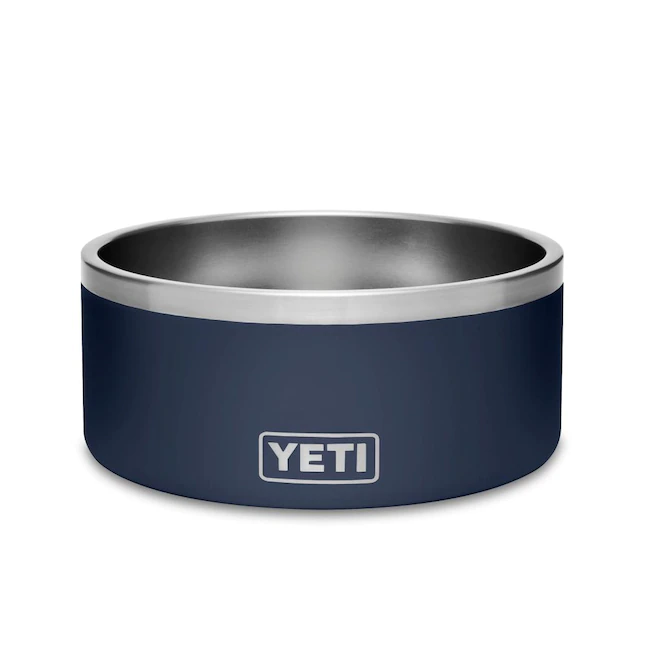 YETI Boomer 8， Stainless Steel， Non-Slip Dog Bowl， Holds 64 Ounces， Blue