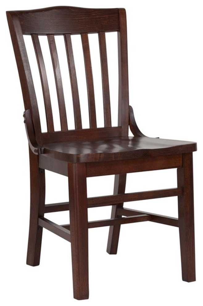 Flash Furniture Hercules Dining Side Chair in Walnut   Transitional   Dining Chairs   by Homesquare  Houzz