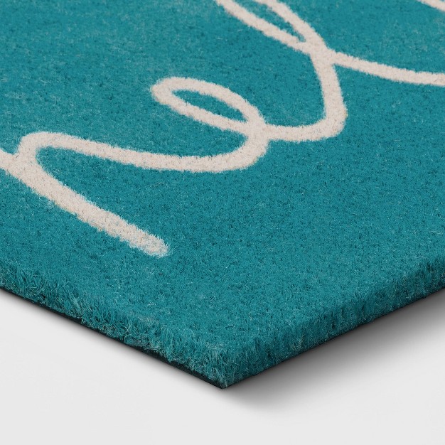 Blue Hello Cursive Doormat