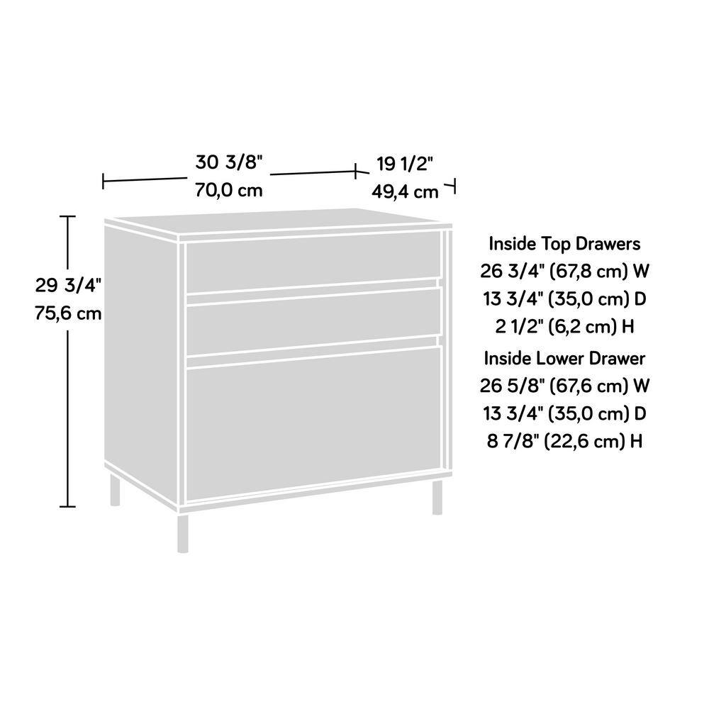 SAUDER Acadia Way Raven Oak Lateral File Cabinet with Metal Feet 430752