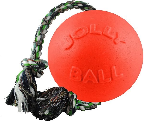 Jolly Pets Romp-n-Roll Dog Toy， Orange