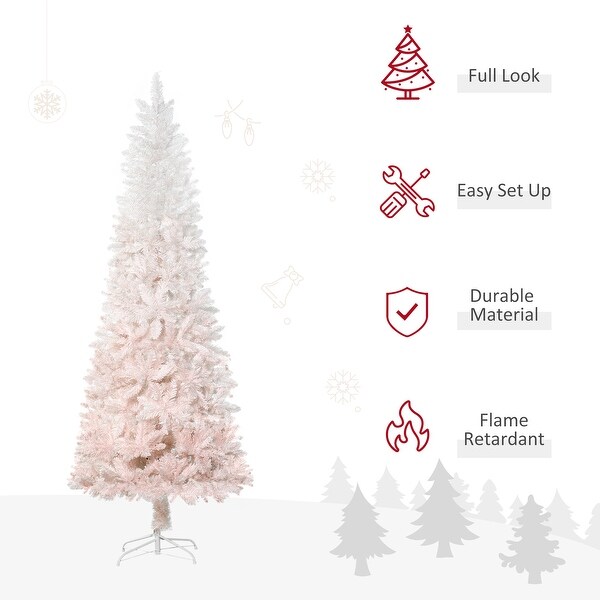 HOMCOM Gradient Slim Christmas Tree with Stand