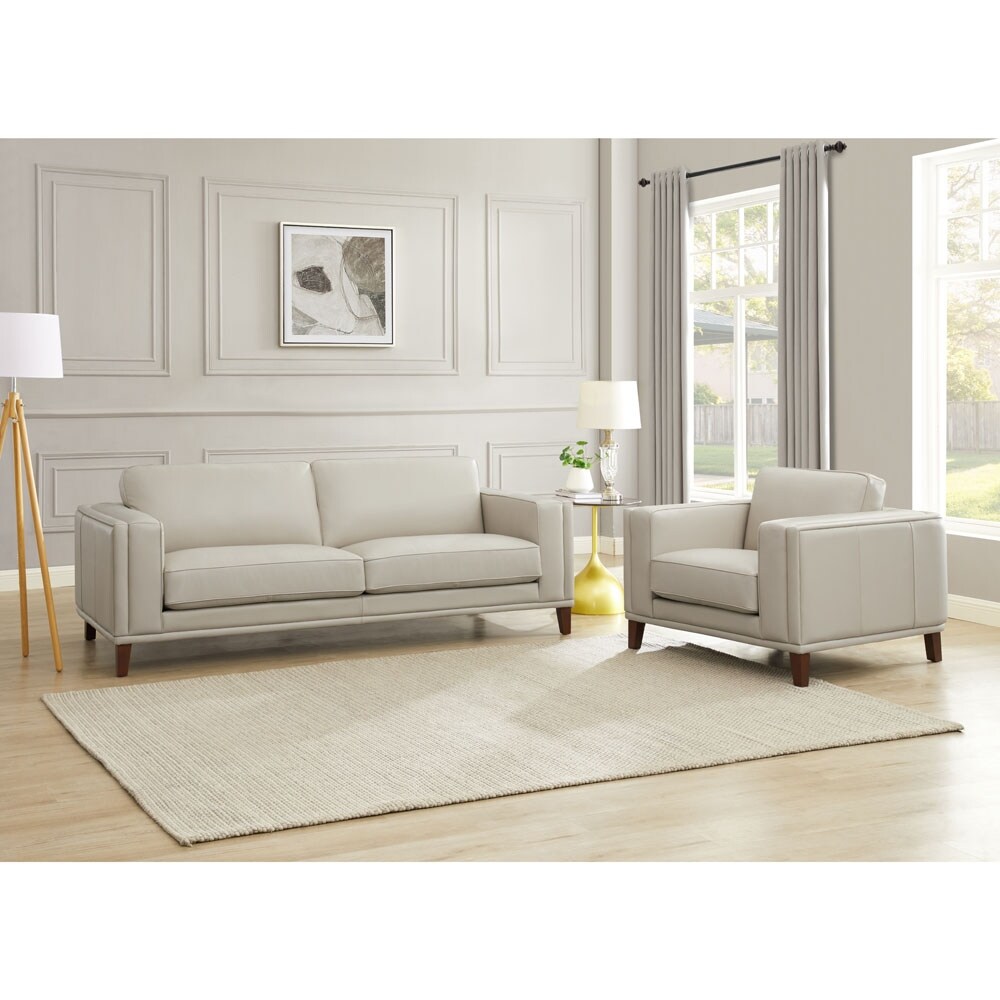 Hydeline Lyon Top Grain Leather Sofa Set  Sofa and Chair   Sofa  Chair