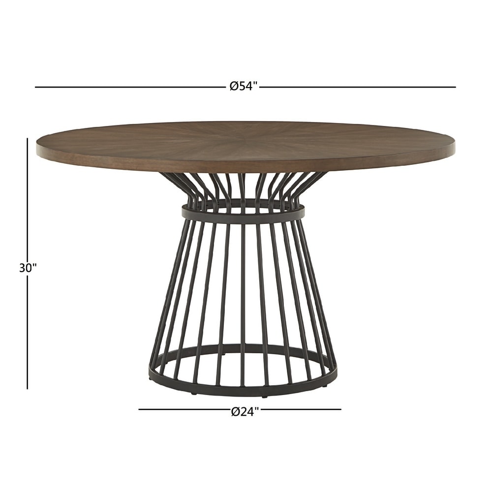 Sheeba Round Caged Metal Base Dining Table by iNSPIRE Q Modern