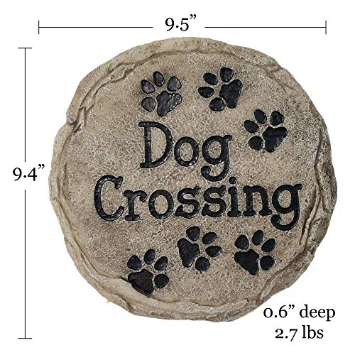 SPOONTIQUES 13341 9 STEPPING STONE  DOG CROSSING