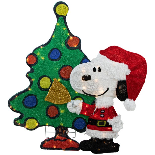 Led Lighted Peanuts Snoopy And Christmas Tree Outdoor Decoration Clear Lights