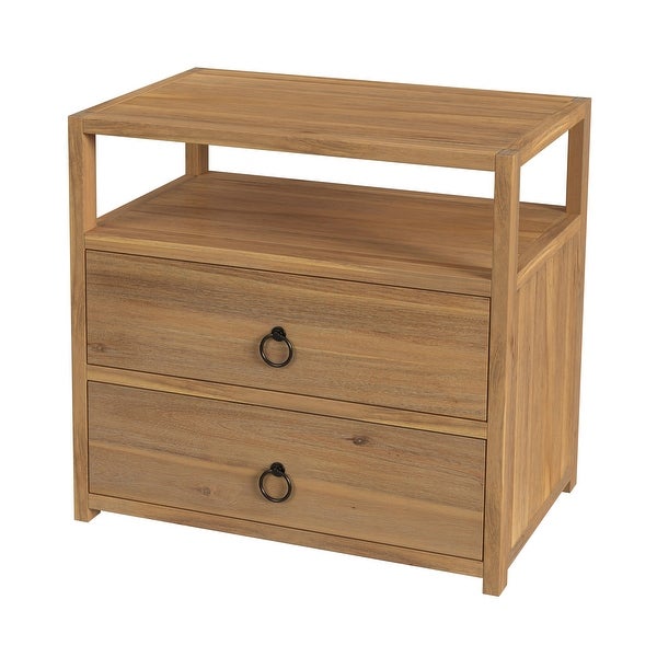 Lark 2-Drawer Wide Nightstand - - 36499783