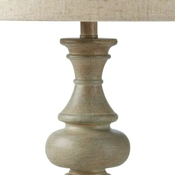 Adesso Distressed Gray Vintage Farmhouse Table Lamp