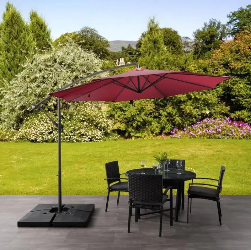 Wine Red Offset Patio Umbrella