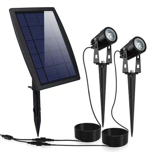 Twin Solar Spotlight Outdoor Light Sensor Lamps Waterproof