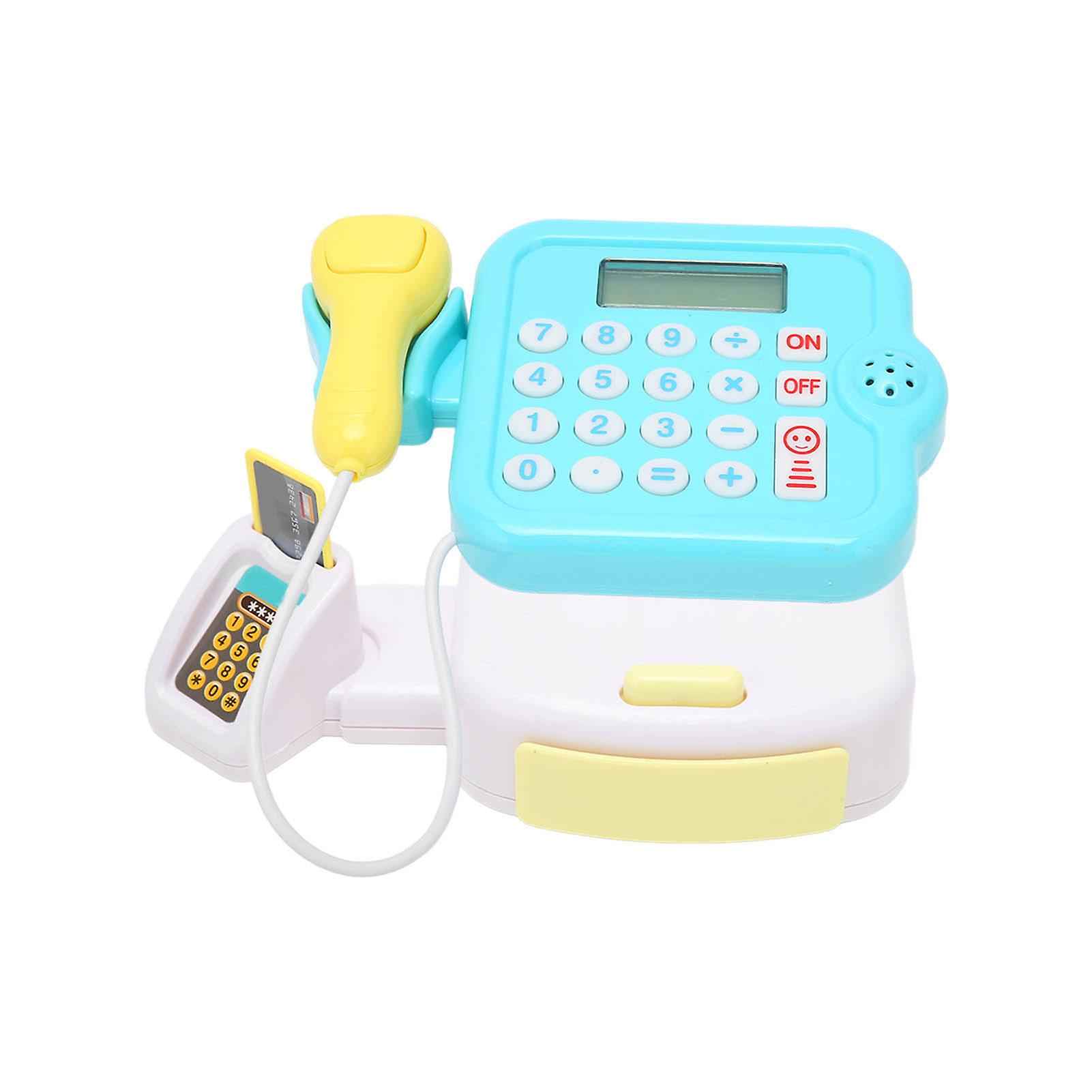 Children Mini Cash Register Toy Simulated Calculator Bank Card Coin Set For Over 3 Year Old Kids