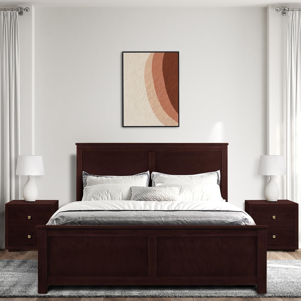 Winston Wooden Platform Bed with Paneled Headboard