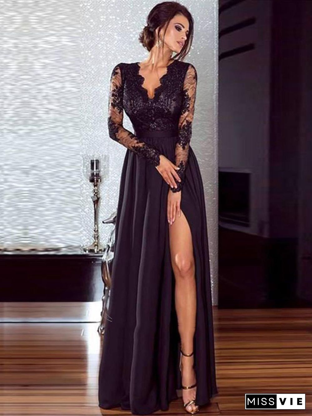 Sexy Lace Evening Dress Black Dress