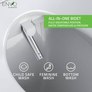 ANZZI Envo Shore Smart Electric Bidet Seat for Elongated Toilet in White with Remote Control and Heated Seat TL-AZEB101B