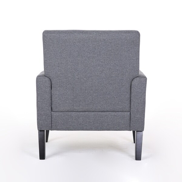 Button Tufted Upholstered Armchairs Comfy Reading Accent Chairs Sofa with Resilient Sponge Cushions， for Living Room， Grey