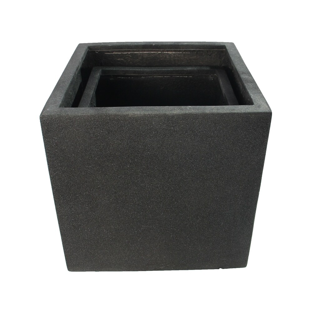 RHINE SQUARE POLY PLANTER (set of 2)