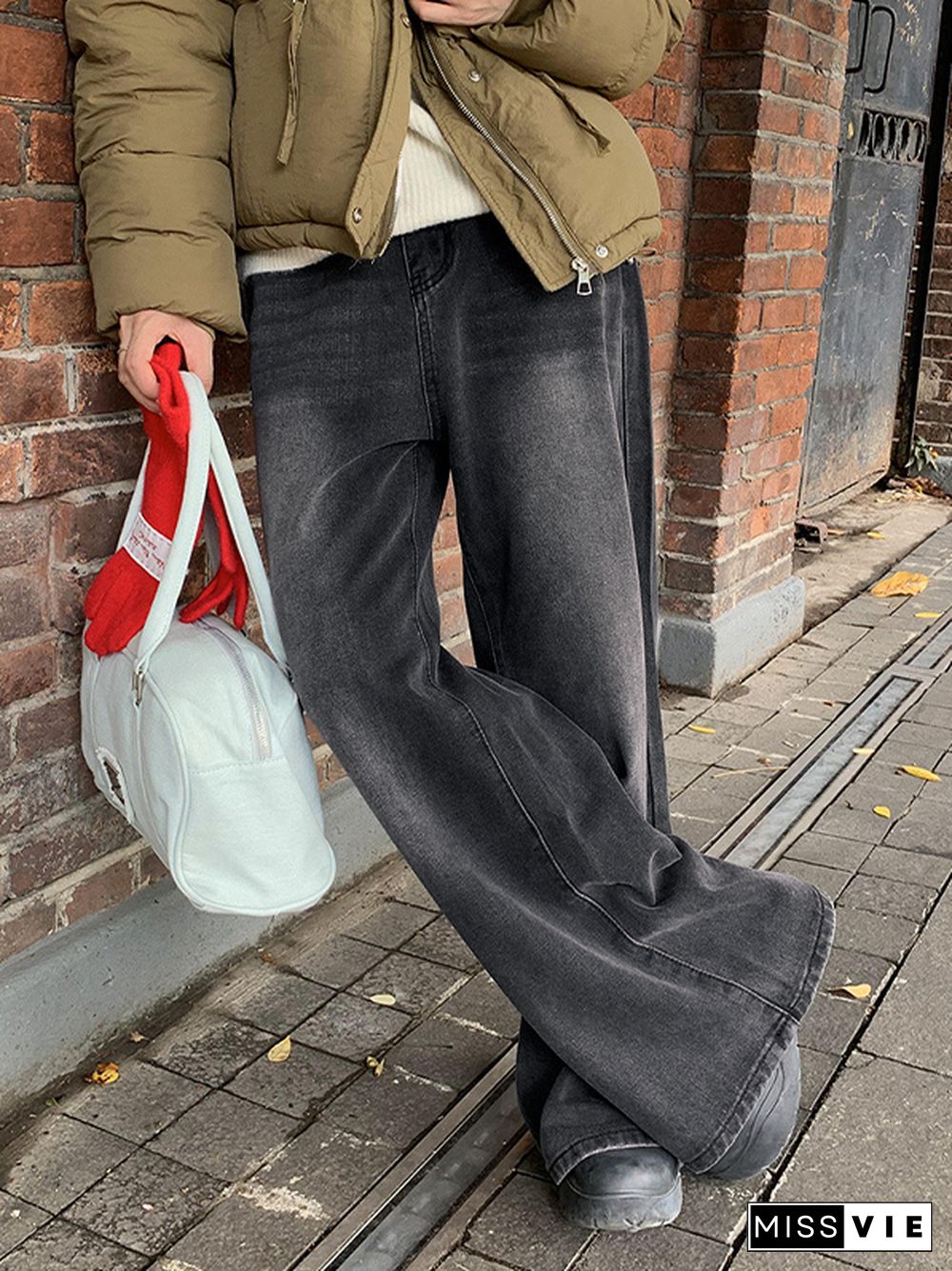 Vintage Black Wash Distressed Boyfriend Jeans