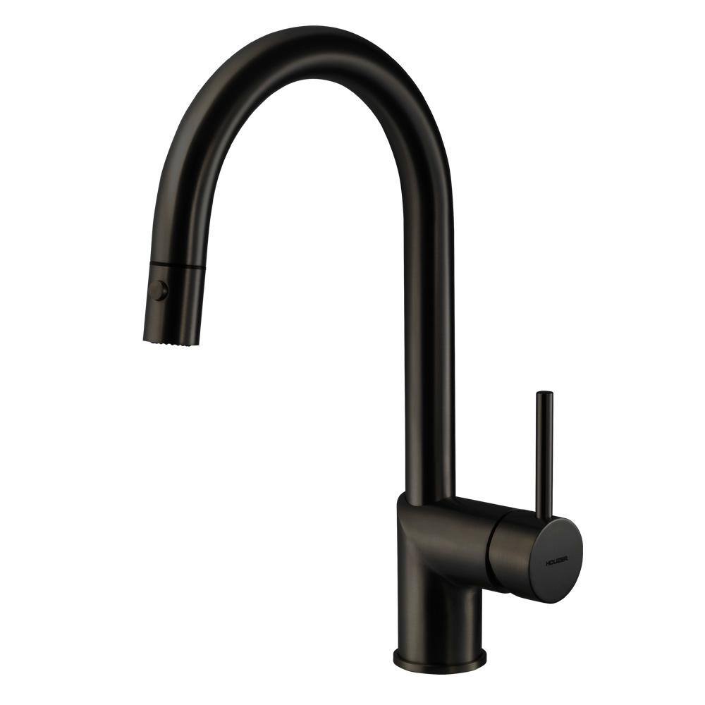 HOUZER Vitale Vitale Single-Handle Pull Down Sprayer Kitchen Faucet with CeraDox Technology in Oil Rubbed Bronze VITPD-668-OB