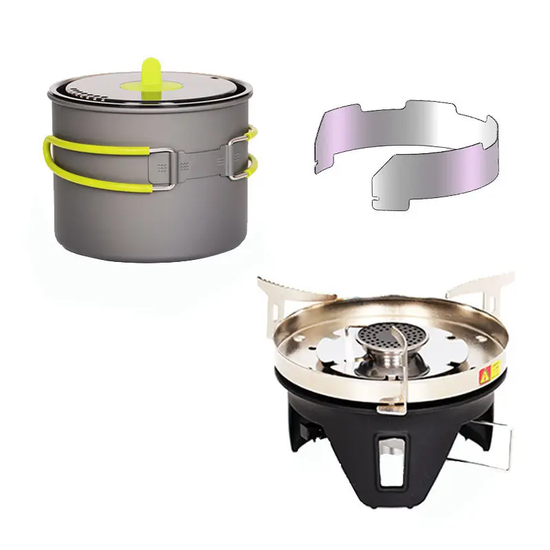 Portable Camping Stove with Piezo Ignition Stable Support Wind Resistance Camp Stove for Outdoor Camping Hiking