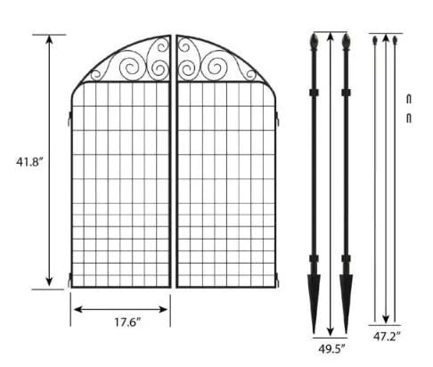 New Rockdale 41.9 in. Black Steel Fence Gate