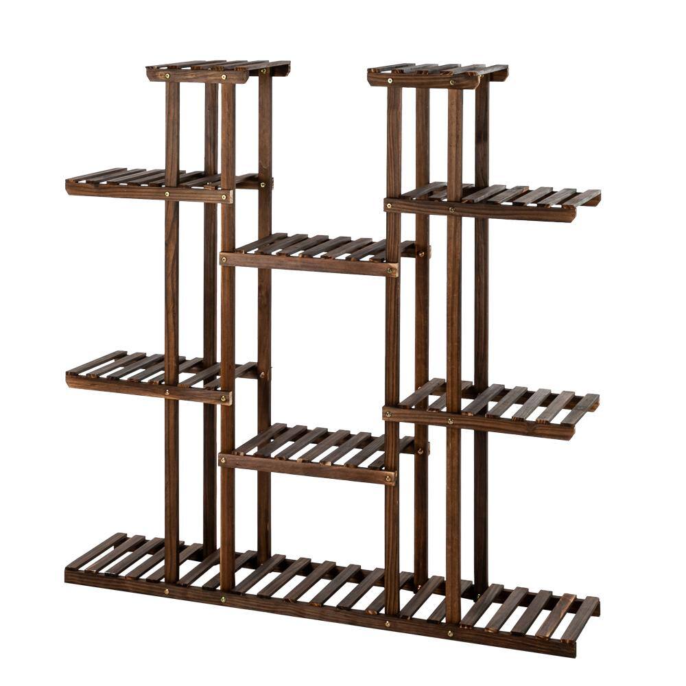 Karl home 49.21 in. Tall IndoorOutdoor Pine Wood Plant Stand (6-Story) 772695161358