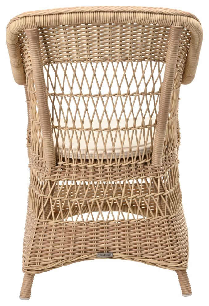 Charlot Chair With Cushion  Natural Finish   Tropical   Outdoor Dining Chairs   by Sika Design  Houzz