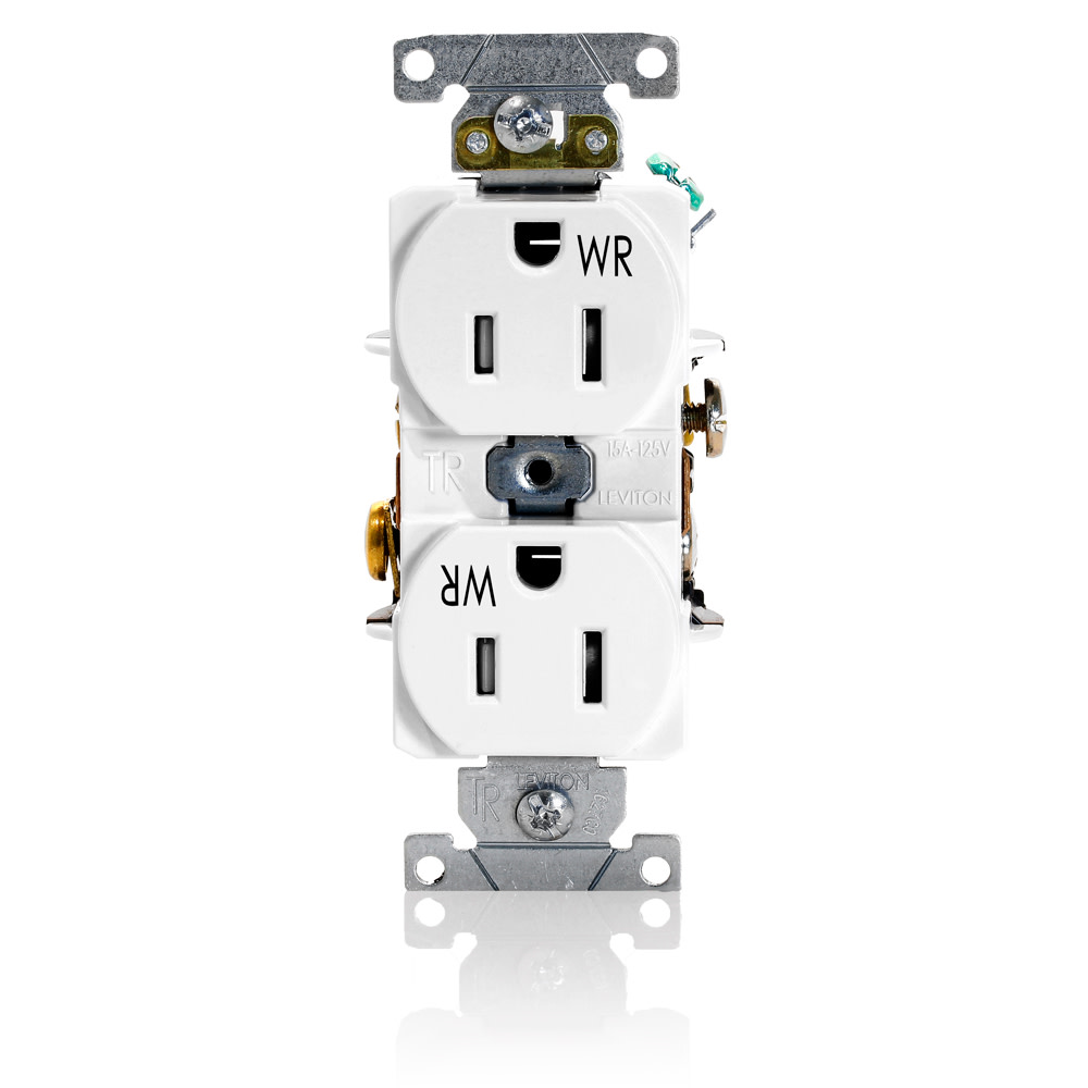 Leviton Grounded Duplex Outlet Receptacle 15A 125V Nylon White