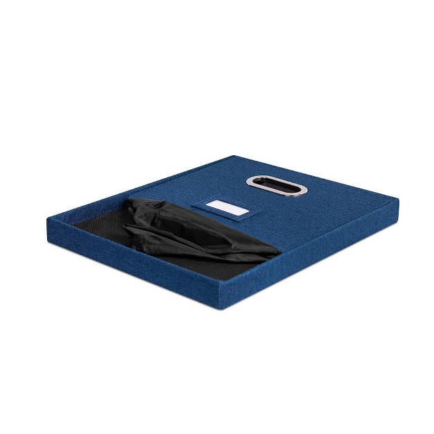 Birdrock Home 1 pack Collapsible File Storage Organizer With Lid Navy