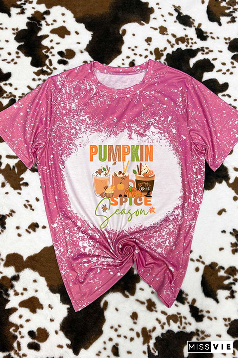 Pumpkin Spice Season,Fall Bleached Graphic Tee Wholesale