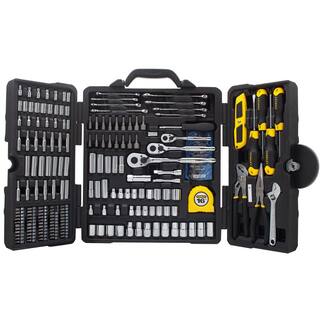 Stanley Rolling 14.75 in. Workshop Tower and Mechanics Tool Set (210 Piece) STST60500W73795