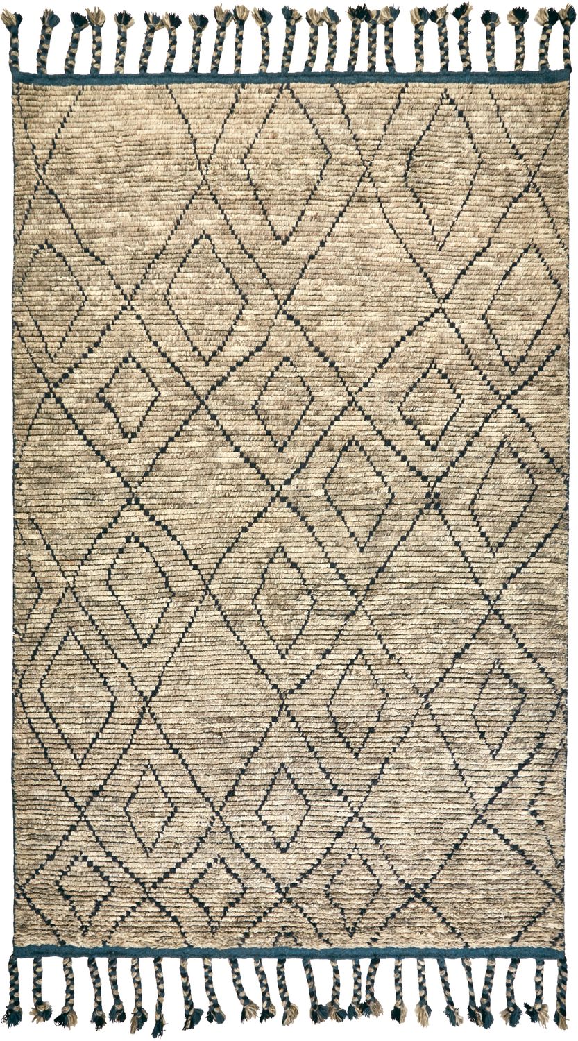 Vail Hand Knotted Tan and Teal Rug by BD Fine