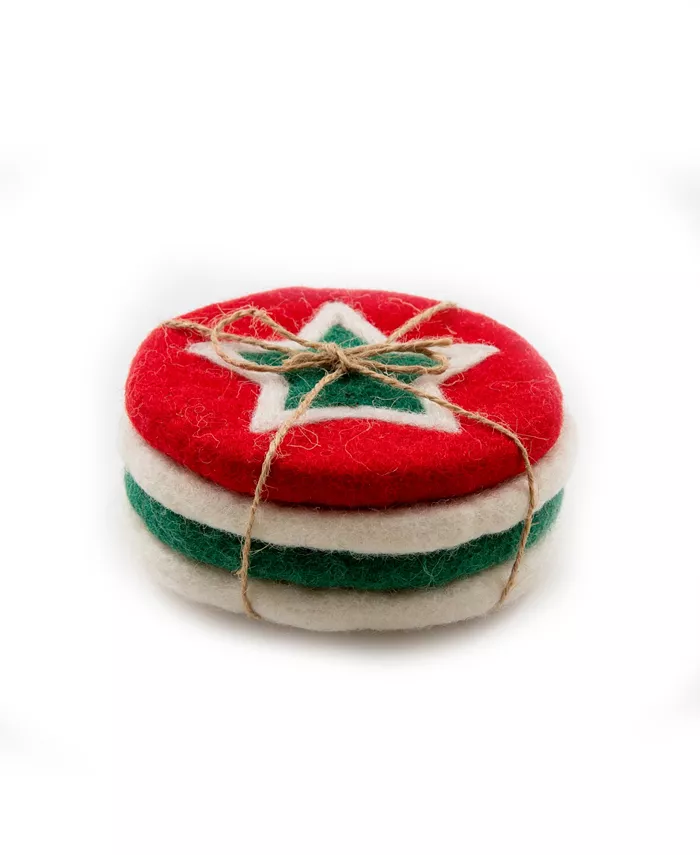 Thirstystone Felted Holiday Coasters Set of 4